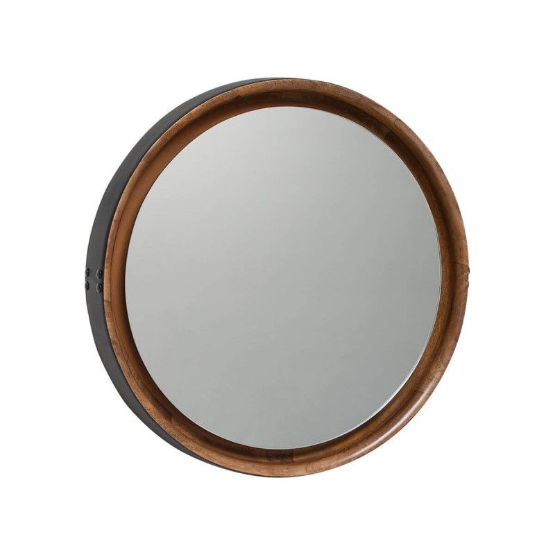 Зеркало Leather&Wood Round Mirror