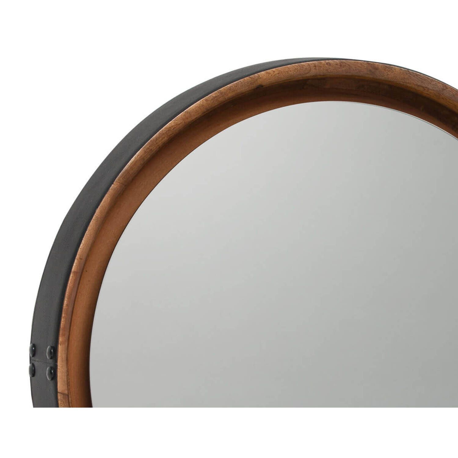 Зеркало Leather&Wood Round Mirror