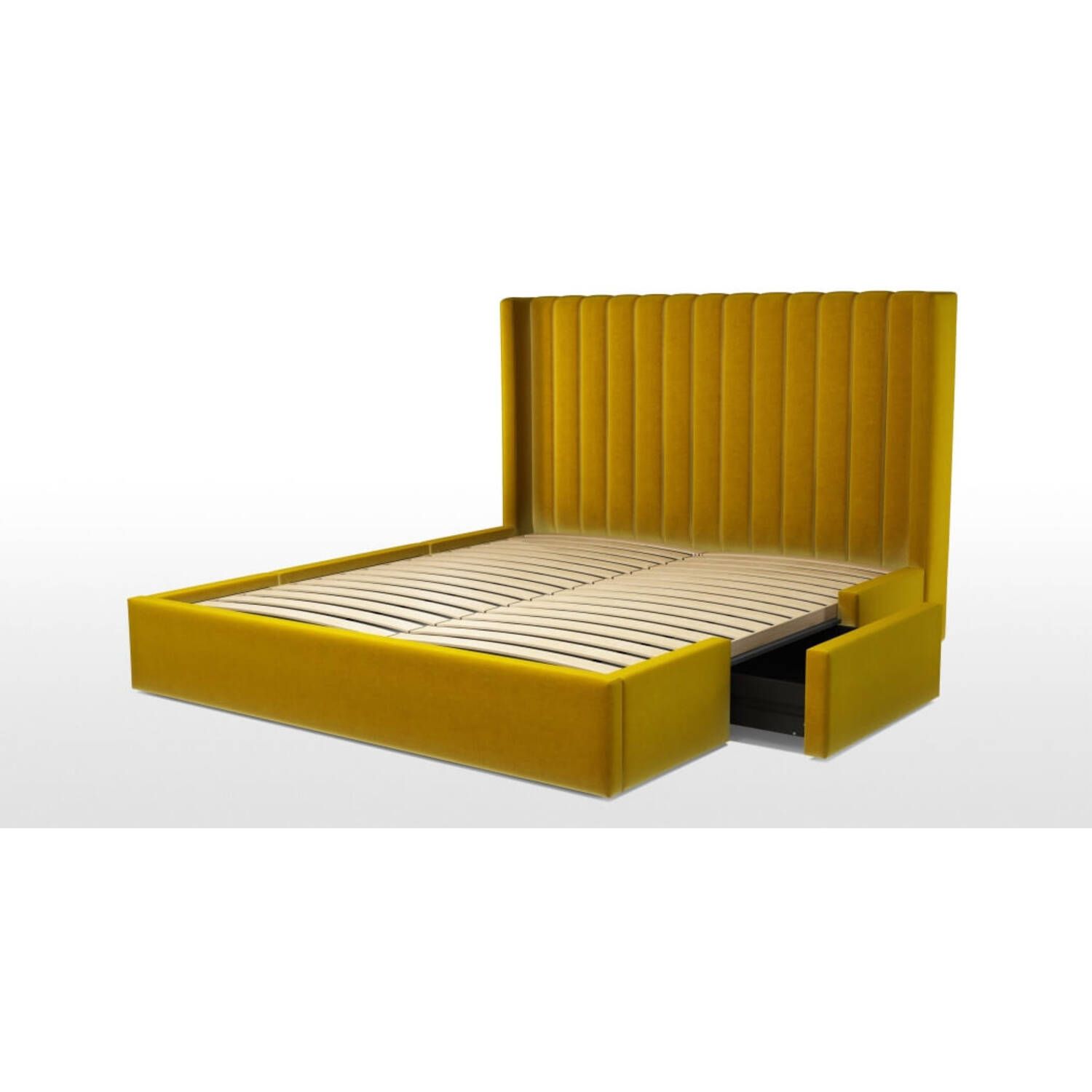 Кровать Cory с выдвижными ящиками для хранения, желтая