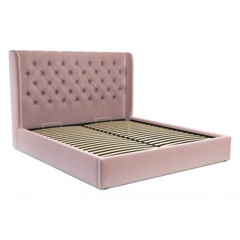 Кровать Romero с подъемным механизмом, розовая