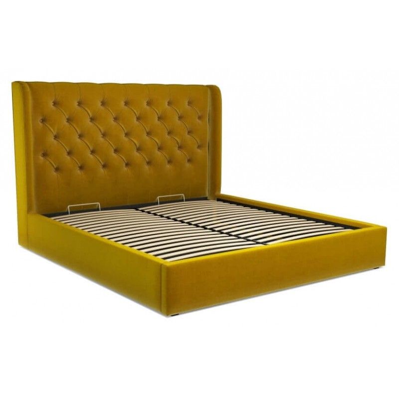 Кровать Romero с подъемным механизмом, желтая