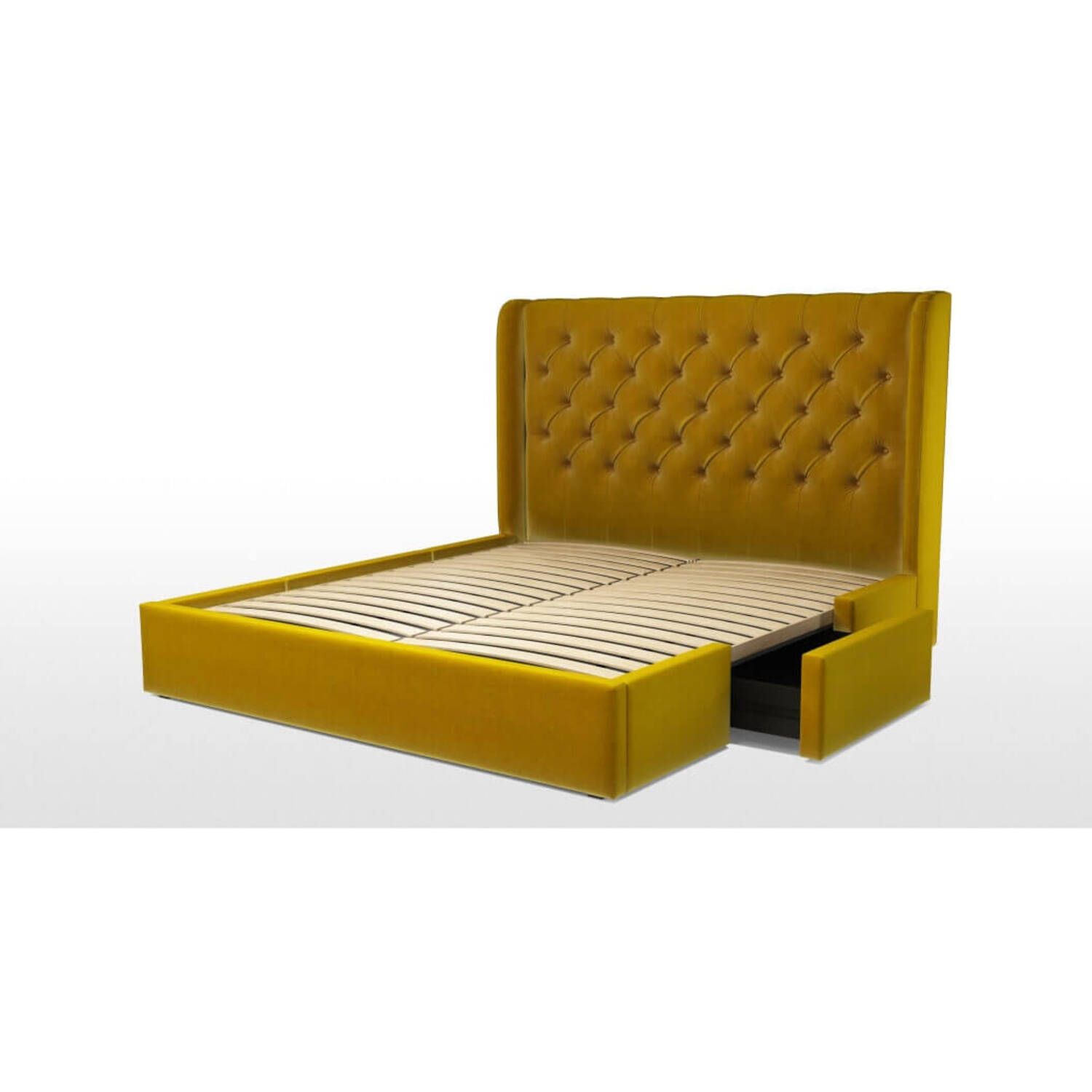Кровать Romero с ящиками для хранения, желтая