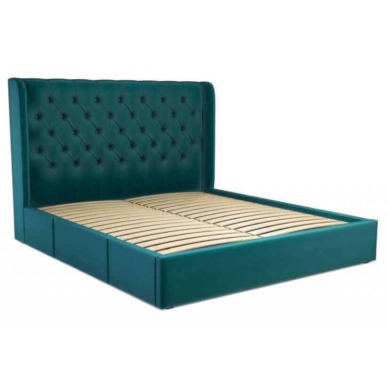 Кровать Romero с ящиками для хранения, бирюзовая