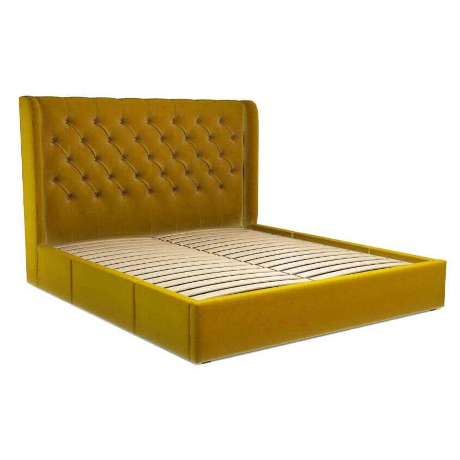 Кровать Romero с ящиками для хранения, желтая