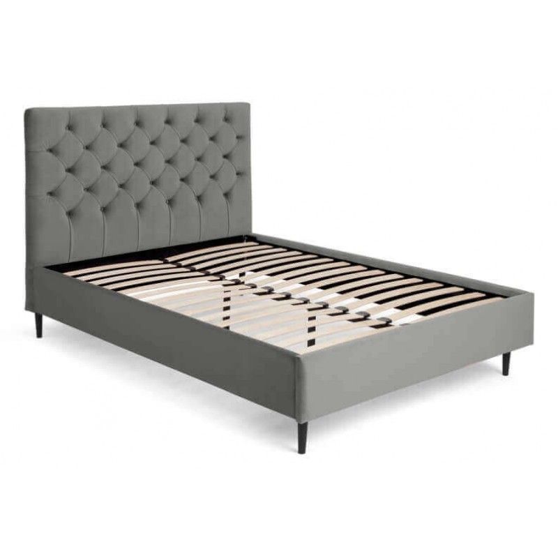 Кровать Skye на деревянных ножках, серая