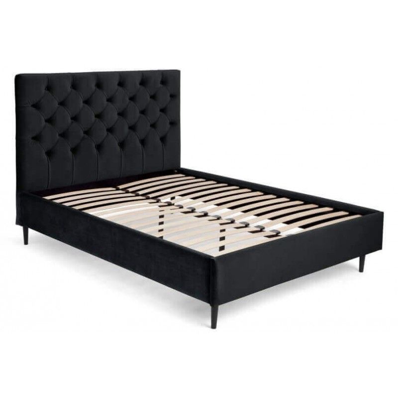 Кровать Skye на деревянных ножках, черная