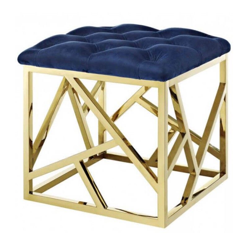 Пуф Gold geometric base, синий