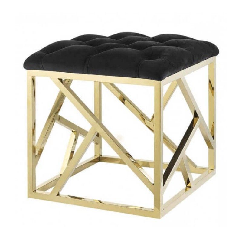 Пуф Gold geometric base, черный