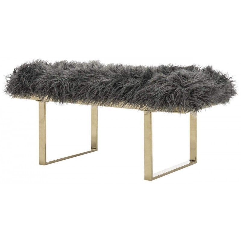 Банкетка Maia, серая, овечья шерсть