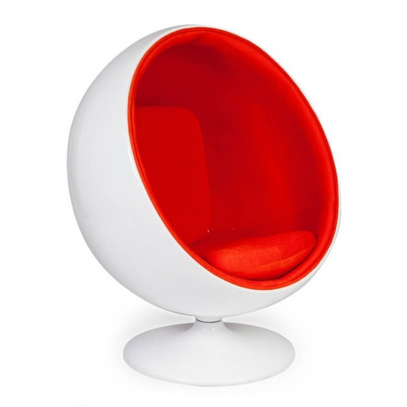 Кресло Шар Ball Chair бело-оранжевое