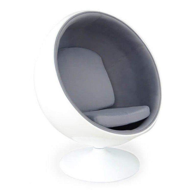 Кресло-шар Ball Chair бело-серое
