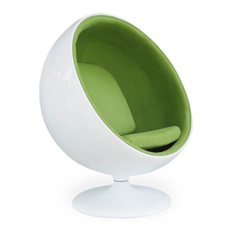 Кресло-шар Ball Chair бело-зеленое