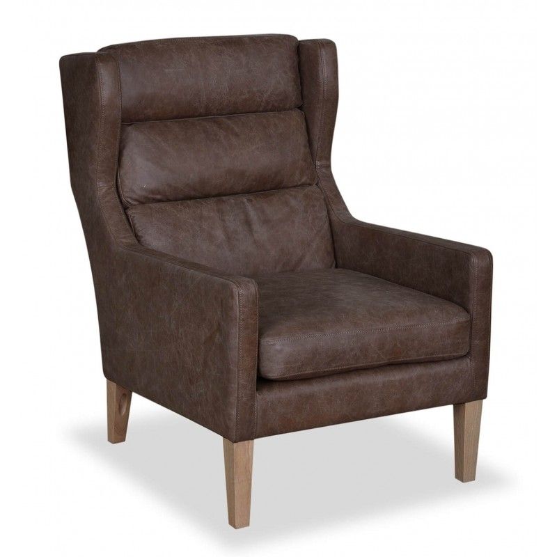 Кресло Borge, коричневое, натуральная кожа