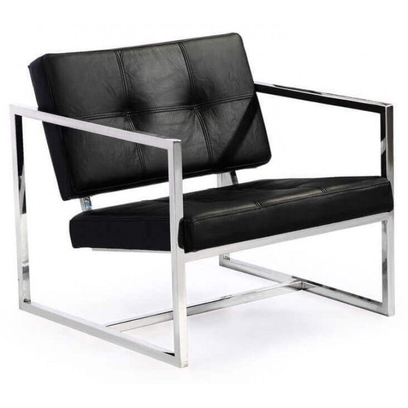 Кресло Cube черное кожаное