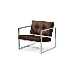 Кресло Cube коричневое кожаное