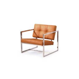 Кресло Cube оранжевое кожаное