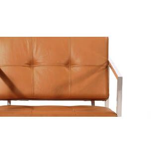 Кресло Cube оранжевое кожаное