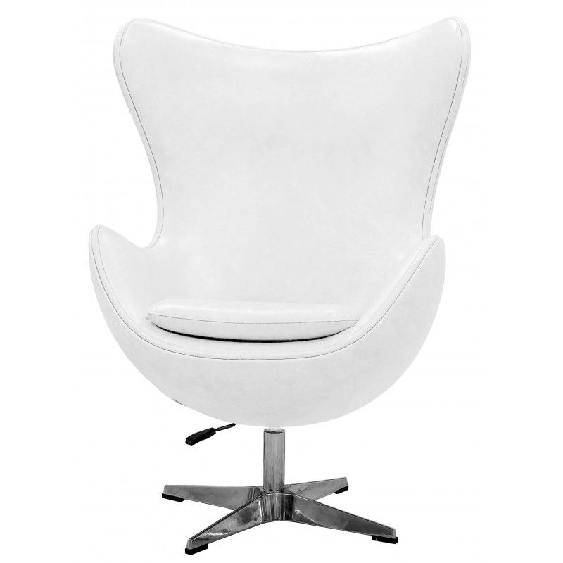 Белое кожаное кресло Egg