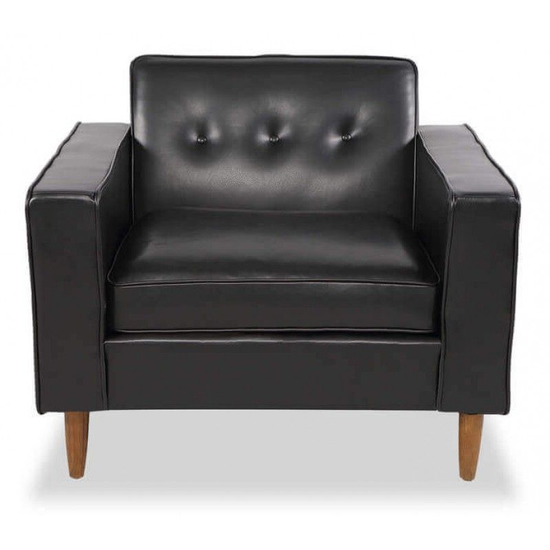 Кресло Eleanor, черное кожаное