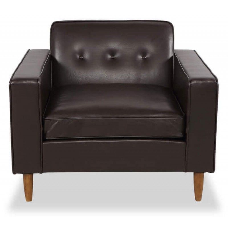 Кресло Eleanor, коричневое кожаное