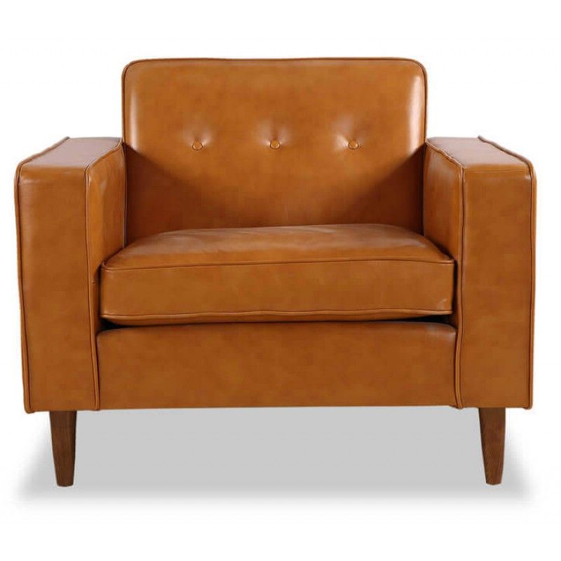 Кресло Eleanor, оранжевое кожаное