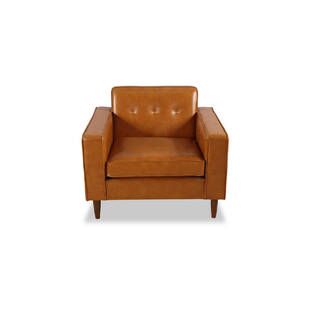 Кресло Eleanor, оранжевое кожаное