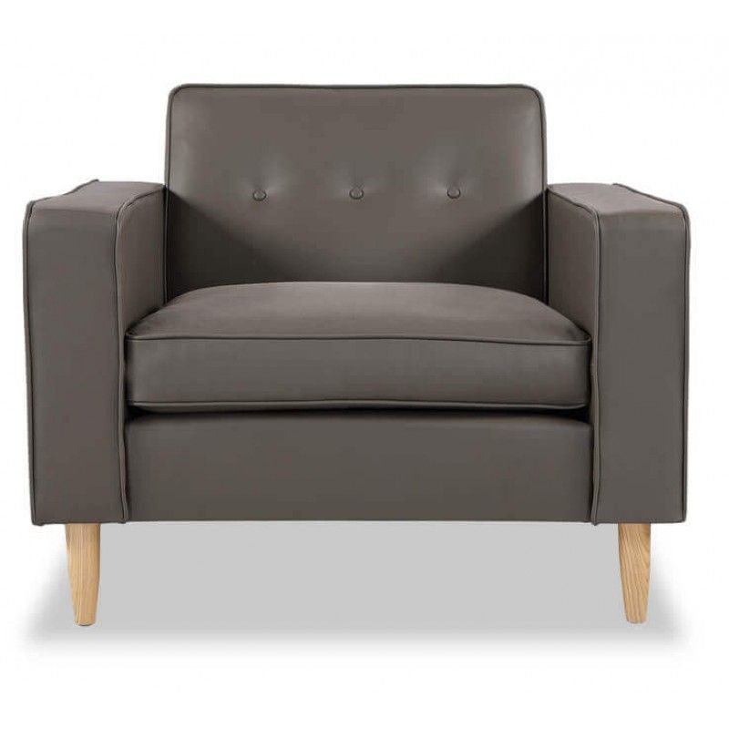 Кресло Eleanor, серое кожаное