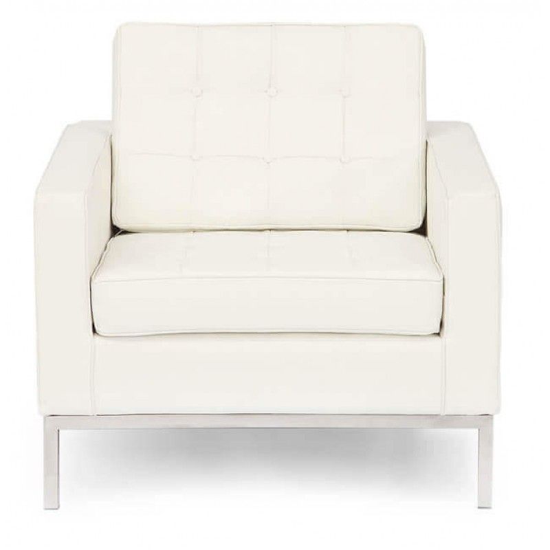 Кресло Florence, белое, кожаное