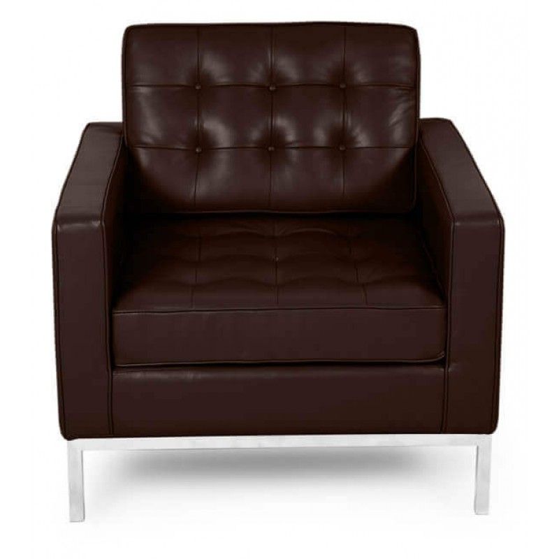 Кресло Florence, коричневое, кожаное
