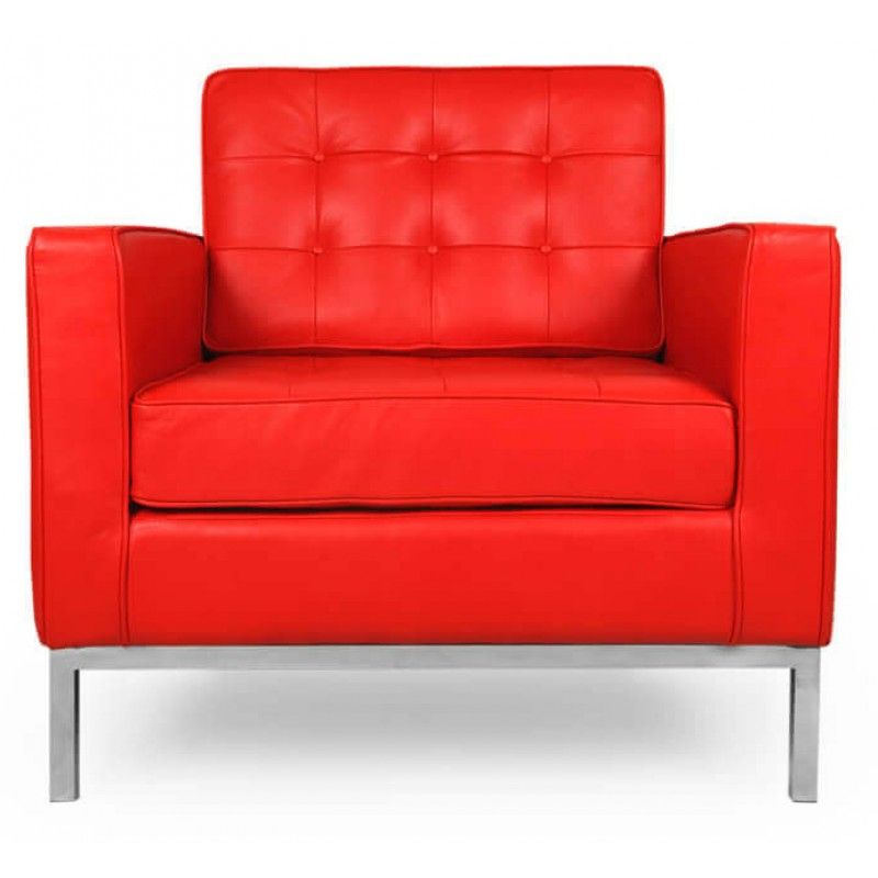 Кресло Florence, красное, кожаное