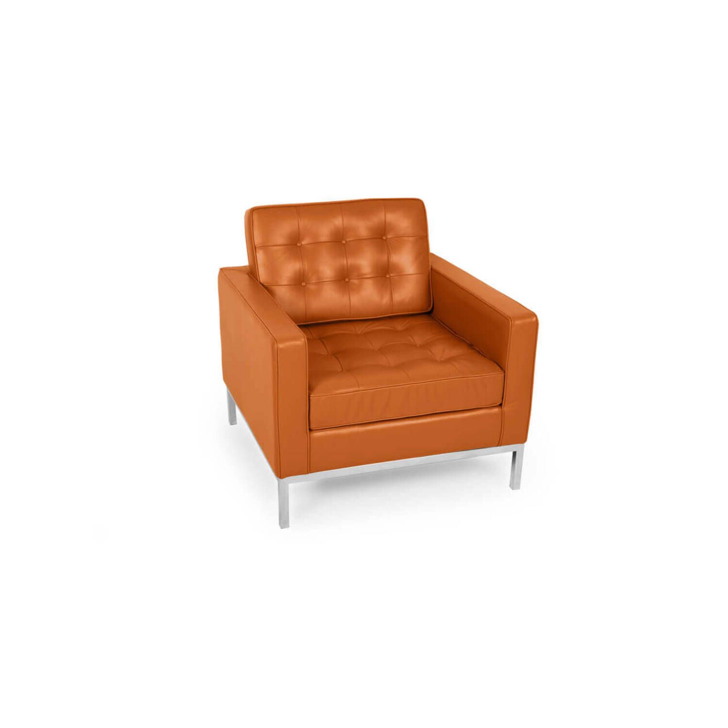 Кресло Florence, оранжевое, кожаное