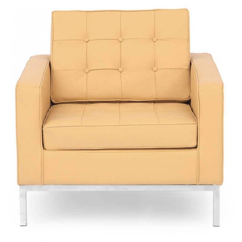 Кресло Florence, песочное, кожаное