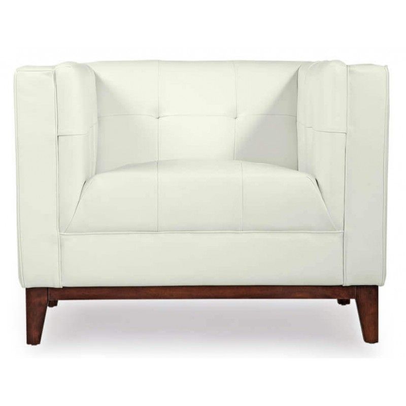 Кресло Harrison, белое, кожаное