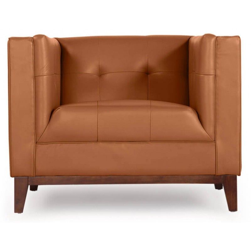 Кресло Harrison, рыжее, кожаное