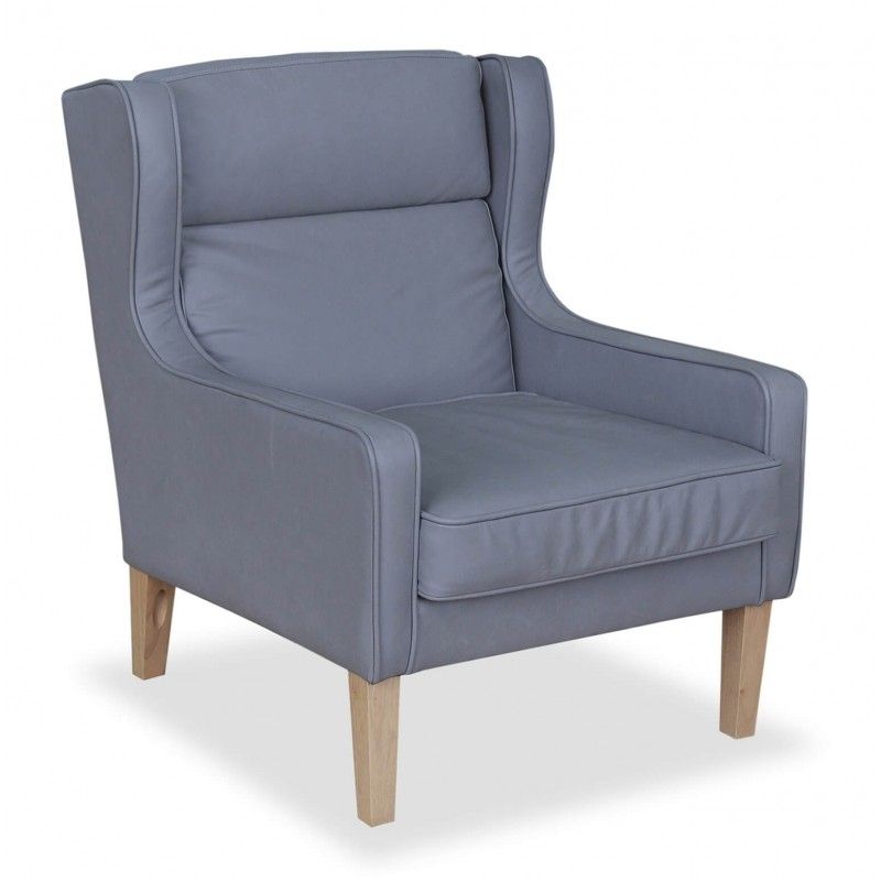 Кресло Mogenson, серое, экокожа