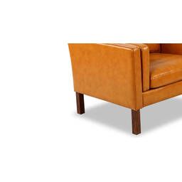 Кресло Monroe, оранжевое кожаное