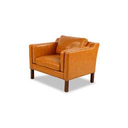 Кресло Monroe, оранжевое кожаное
