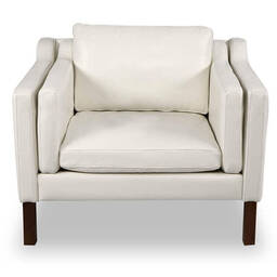 Кресло Monroe, белое кожаное
