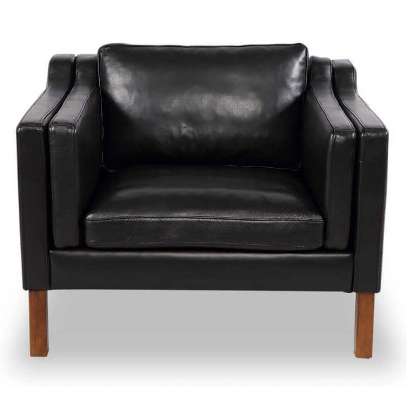 Кресло Monroe, черное кожаное
