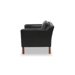 Кресло Monroe, черное кожаное