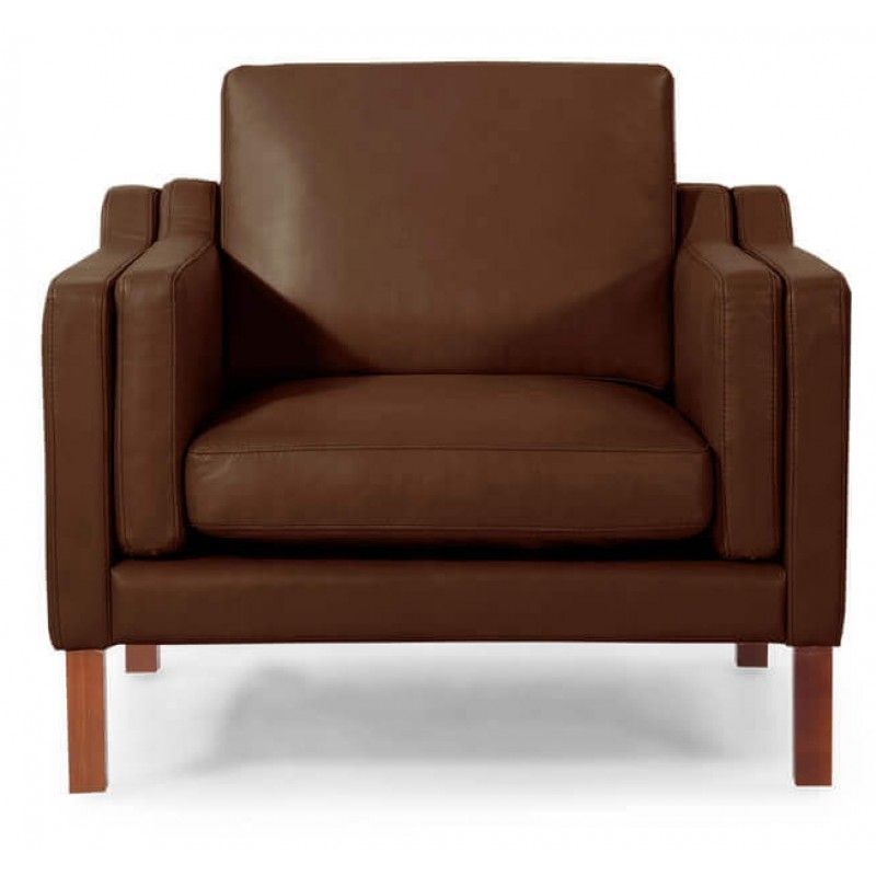 Коричневое кресло Monroe, экокожа, скандинавский стиль