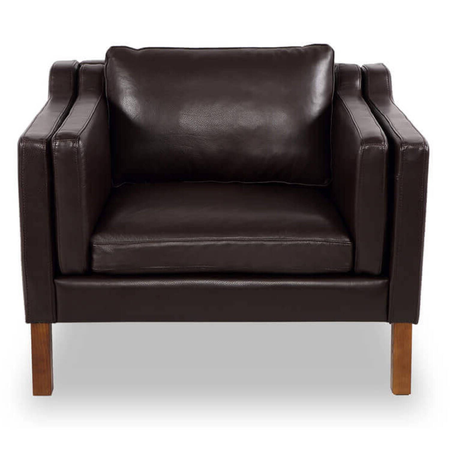 Кресло Monroe, коричневое кожаное
