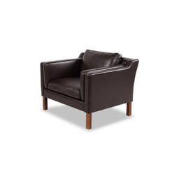 Кресло Monroe, коричневое кожаное