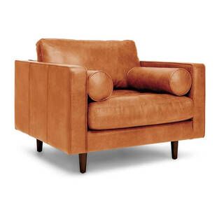 Кресло Sven, оранжевое кожаное