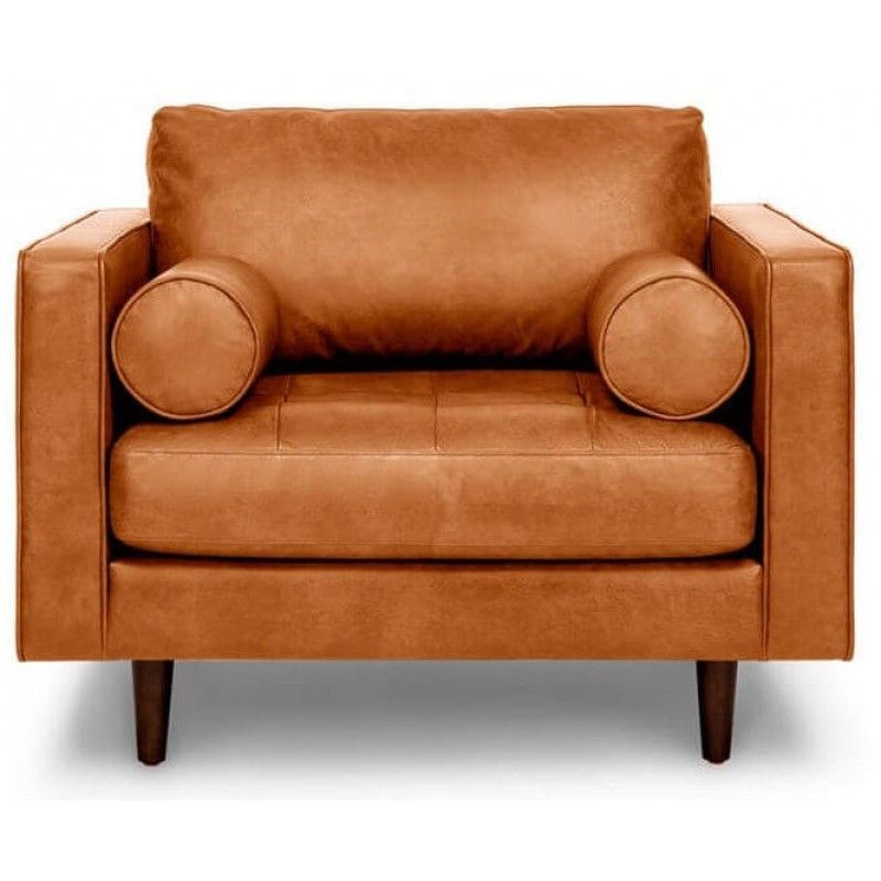 Кресло Sven, оранжевое кожаное