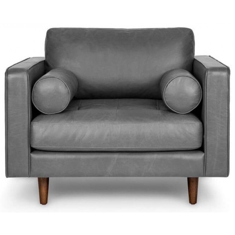 Кресло Sven, серое кожаное