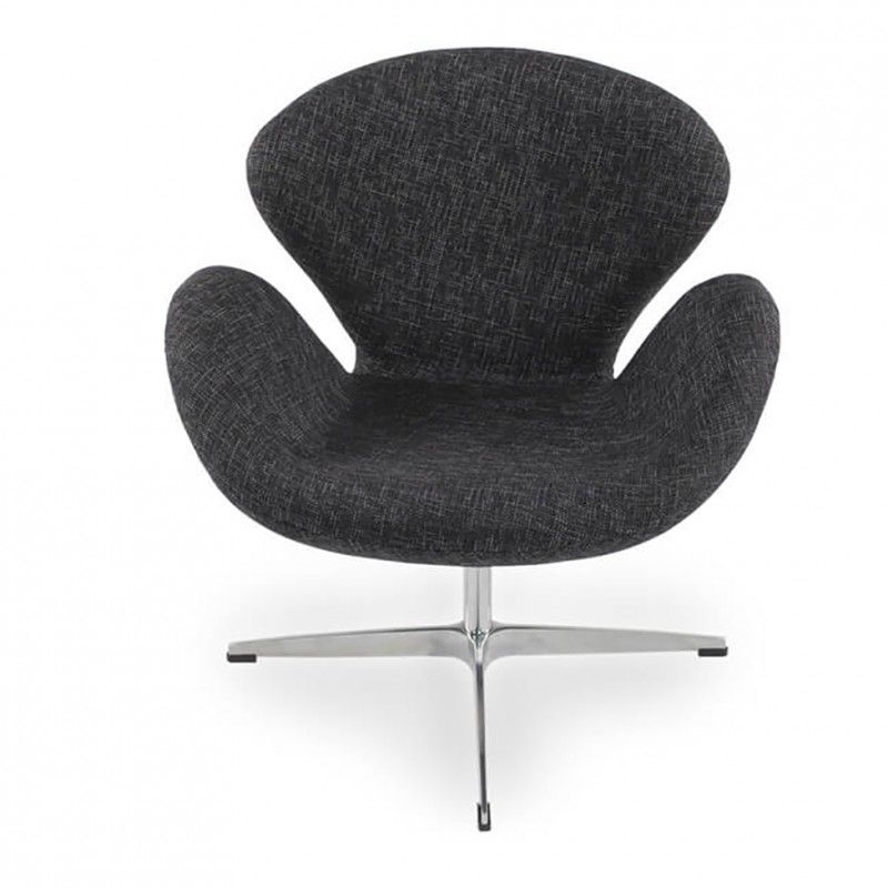 Кресло Swan черного цвета, тканевая обивка
