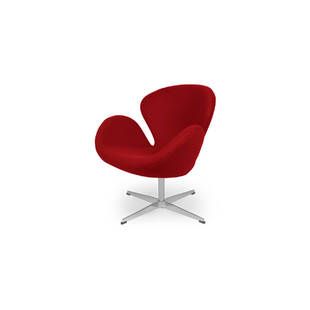 Красное кресло Swan, тканевая обивка