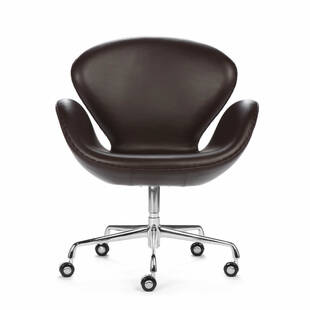 Офисное кожаное кресло Swan цвета шоколад