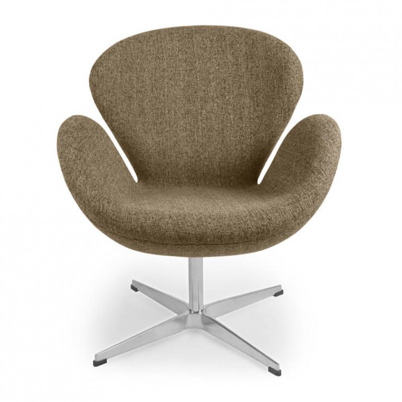 Кресло Swan коричневого цвета, тканевая обивка